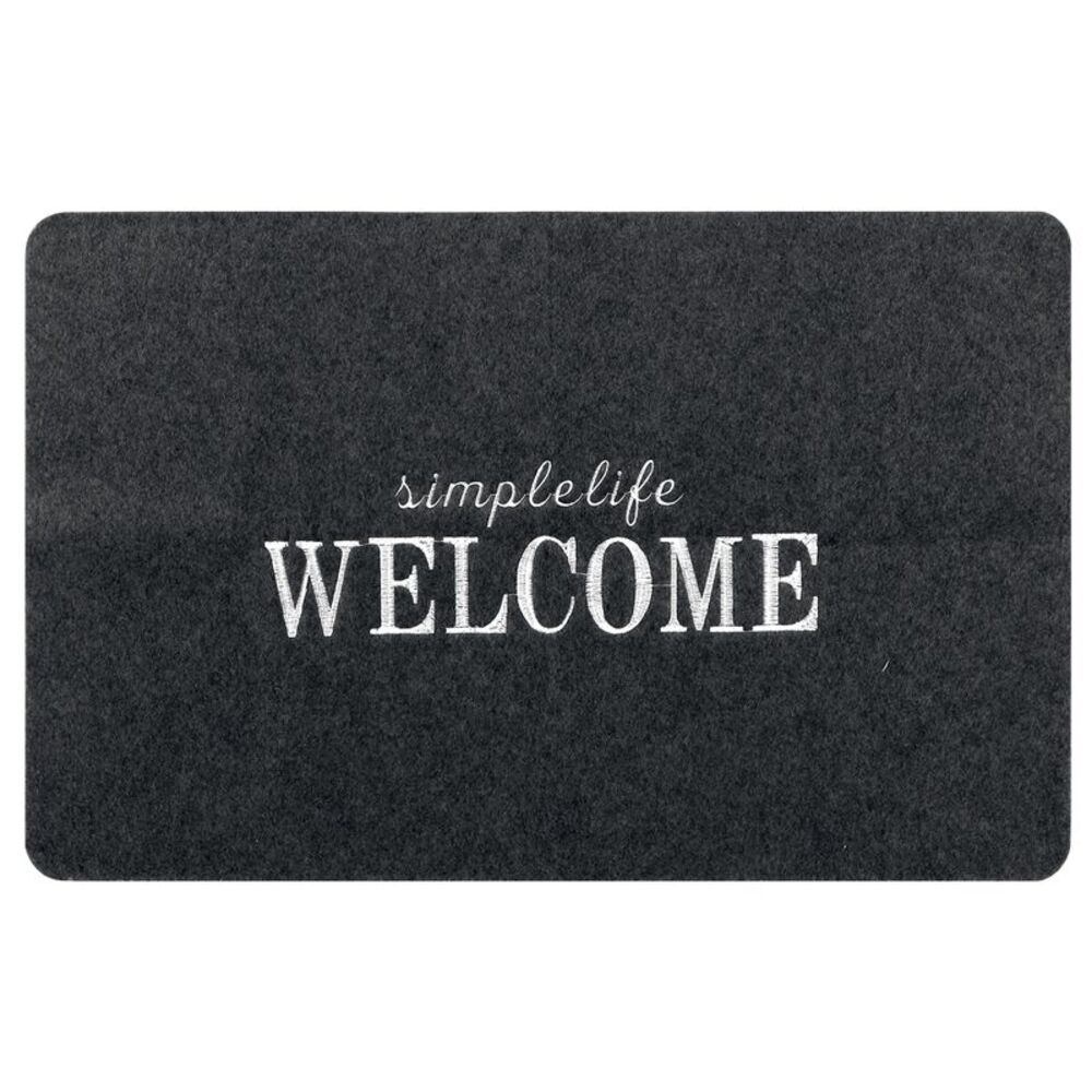 Mat Durable Resistant Rugs for Outside Entry 20" x 32" Welcome Gray